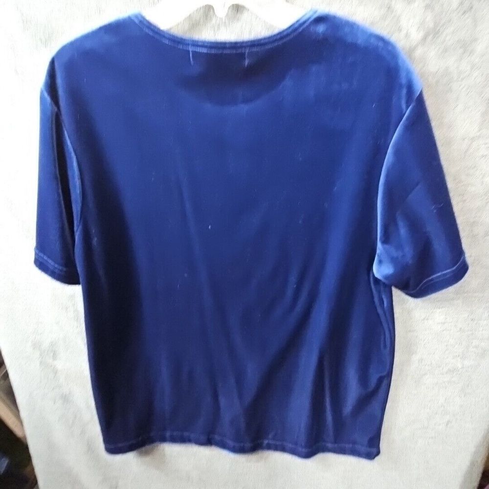 Vintage Blast Women's LG  3 Piece Velour Blue Track Suit Pockets Shoulder Pads - Picture 9 of 16